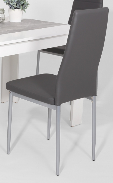 5 tlg. Essgruppe Tisch Stühle Lilo G 13/52 Weiß Grau