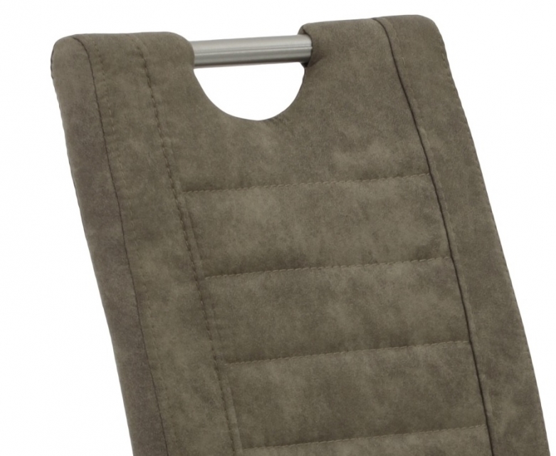 4 Freischwinger=Set Schwing - Stuhl K�chenstuhl Ulla 72 Stoff Schlamm Edelstahl