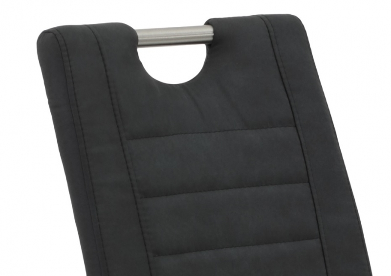 4 Freischwinger=Set Schwing - Stuhl K�chenstuhl Ulla 46 Stoff Anthrazit Edelstahl