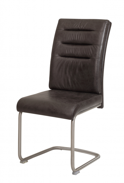 6 Freischwinger=Set Schwing - Stuhl K�chenstuhl Paula 46 Stoff Anthrazit Edelstahl