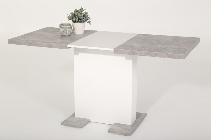 110-150 cm Esstisch K�chentisch Tisch Britt 04/13 Beton Wei� ausziehbar