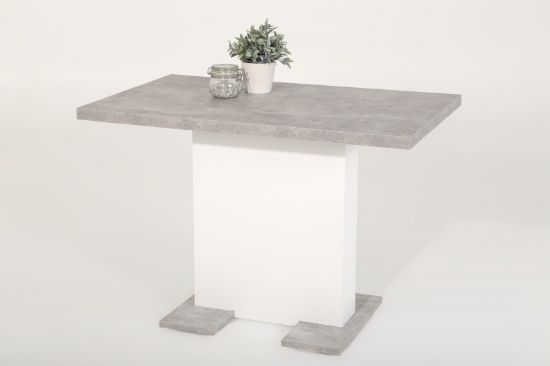 110-150 cm Esstisch K�chentisch Tisch Britt 04/13 Beton Wei� ausziehbar