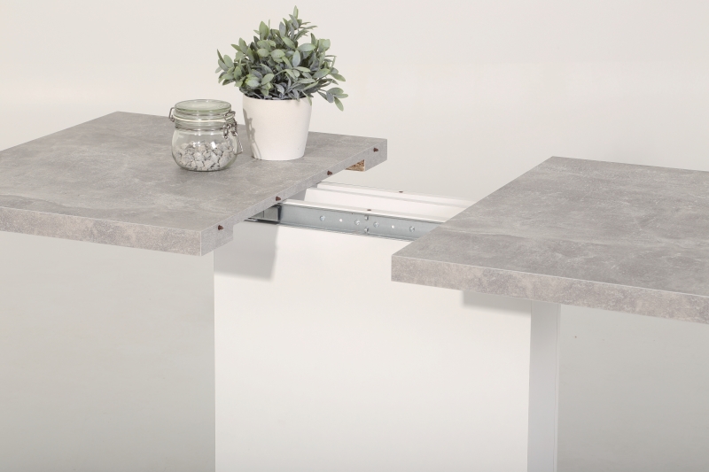 110-150 cm Esstisch K�chentisch Tisch Britt 04/13 Beton Wei� ausziehbar