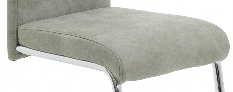 2 Freischwinger=Set Schwinger Stuhl Esszimmerstuhl Flora II 50 Stoff Grau