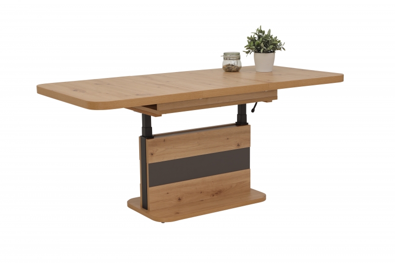 Funktionstisch Couchtisch Tisch Gustav 10/28 Artisan Eiche & Anthrazit, Ausziehbar, Verstellbar