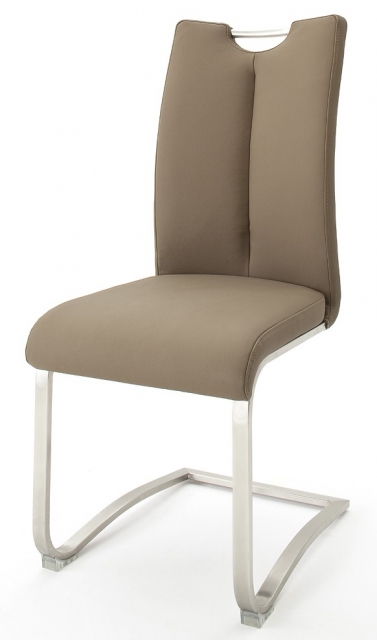 4 Freischwinger=Set Schwing - Stuhl ARTOS 2XL Echt Leder Cappuccino A2XL20CX