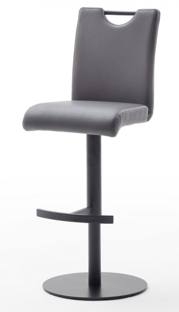 4-er SET Barhocker Hocker Barstuhl ALESI Kunstleder Grau lackiert ALSL10GX