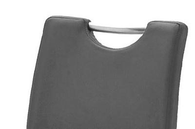 4-er SET Barhocker Hocker Barstuhl ALESI Kunstleder Grau Edelstahl ALESIEPG