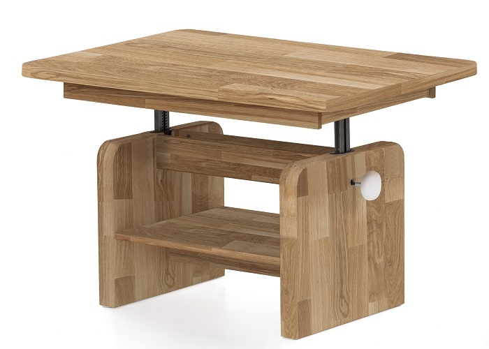 Couchtisch Beistelltisch Tisch Wohnzimmertisch 2 2 8 5 H�henverstellbar Eiche Massiv