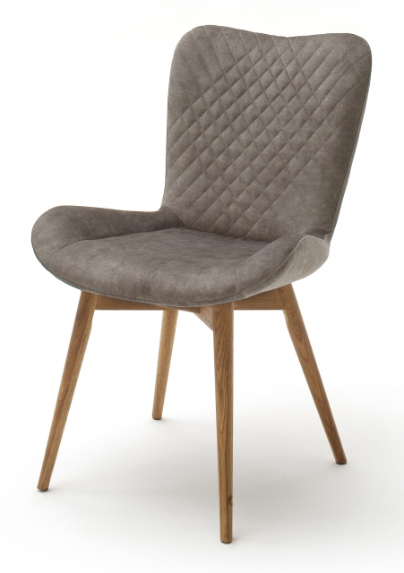 2 Stühle=Set Küchenstuhl Esszimmerstuhl 4-Fuß Stuhl SARANDER Cappuccino Wildeiche S1WAAMCX