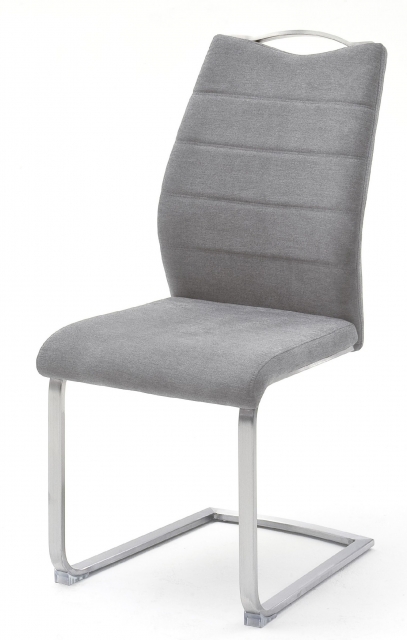 2 Freischwinger=Set Schwing - Stuhl FERRERA Feingewebe Grau FEFE36GX
