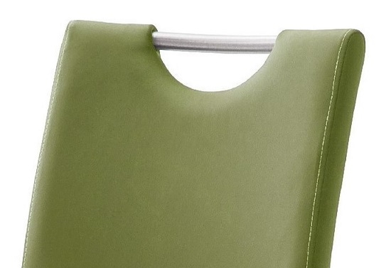 6 Freischwinger=Set Schwing - Stuhl PAULO Kunstleder Olive PAUE10OL
