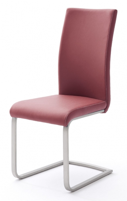 8 Freischwinger=Set Schwing - Stuhl PAULO1 Kunstleder Bordeaux PA1E10BO