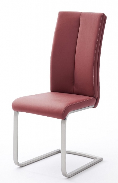 8 Freischwinger=Set Schwing - Stuhl PAULO2 Kunstleder Bordeaux PA2E10BO