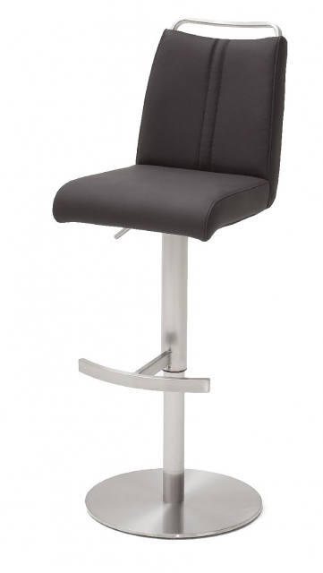 2-er SET Barhocker Hocker Barstuhl GIULIA A Echt Leder Anthrazit GBAE20AN
