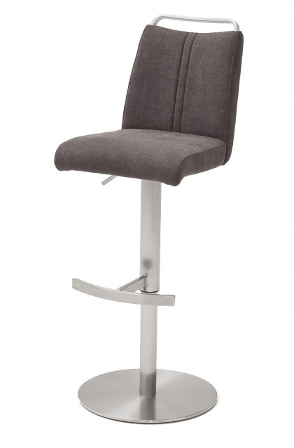 2-er SET Barhocker Hocker Barstuhl GIULIA A Feingewebe Braun GBAE36BX