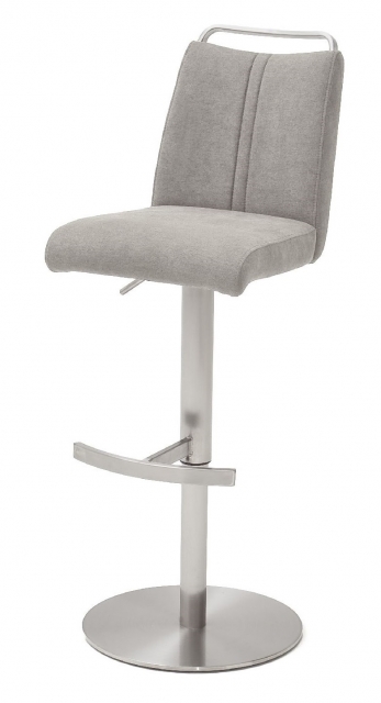 2-er SET Barhocker Hocker Barstuhl GIULIA A Feingewebe Eisgrau GBAE36EG