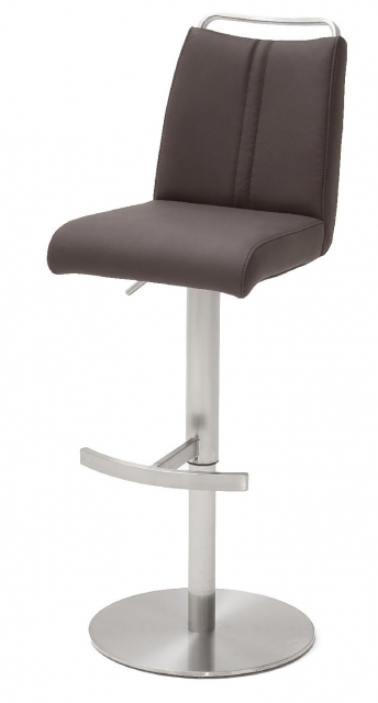 6-er SET Barhocker Hocker Barstuhl GIULIA A Nubukleder-Optik Braun GBAE53BX