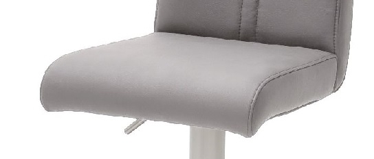 2-er SET Barhocker Hocker Barstuhl GIULIA A Nubukleder-Optik Eisgrau GBAE53EG