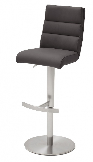 2-er SET Barhocker Hocker Barstuhl GIULIA B Echt Leder Anthrazit GBBE20AN