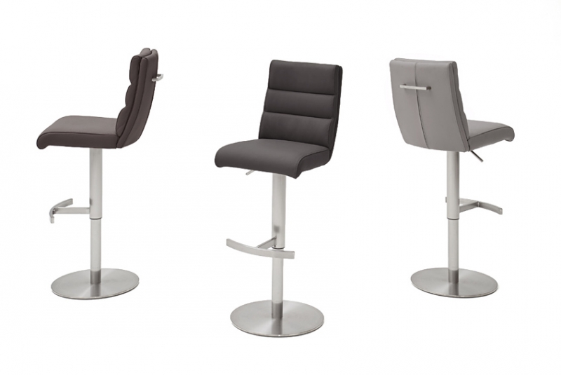 6-er SET Barhocker Hocker Barstuhl GIULIA B Echt Leder Braun GBBE20BX