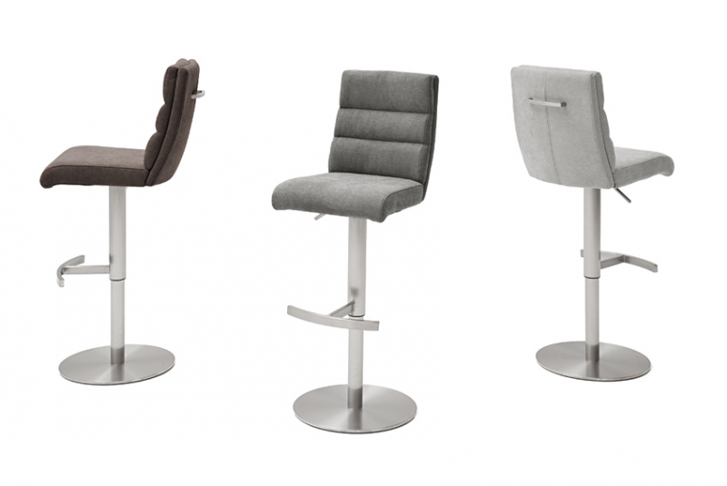 6-er SET Barhocker Hocker Barstuhl GIULIA B Feingewebe Anthrazit GBBE36AN