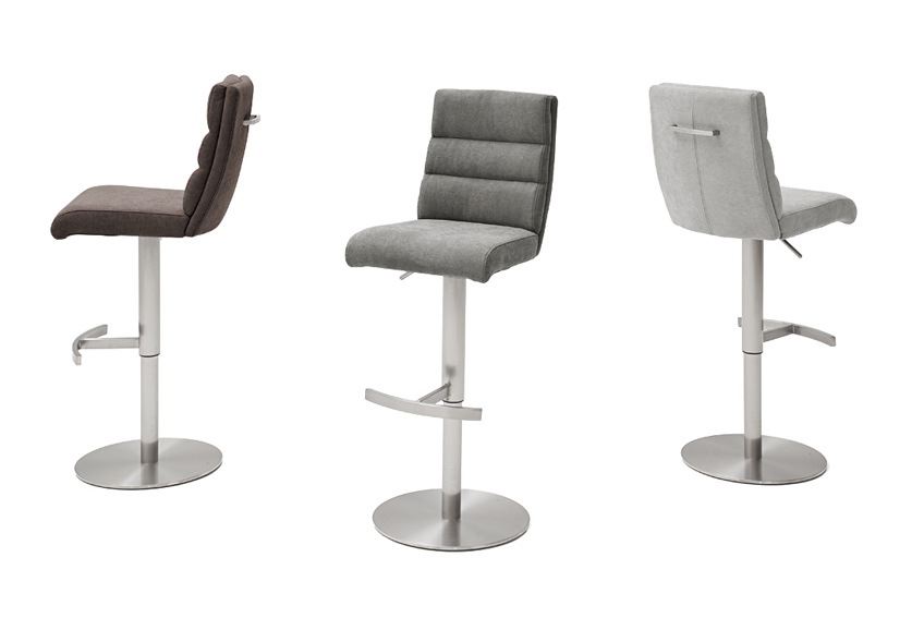 6-er SET Barhocker Hocker Barstuhl GIULIA B Feingewebe Braun GBBE36BX