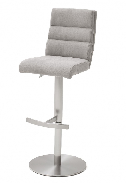 6-er SET Barhocker Hocker Barstuhl GIULIA B Feingewebe Eisgrau GBBE36EG