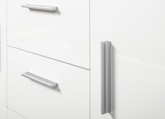 Anrichte Kommode Sideboard Stauraum Schrank CORBET 1T4S Wei� Hochglanz