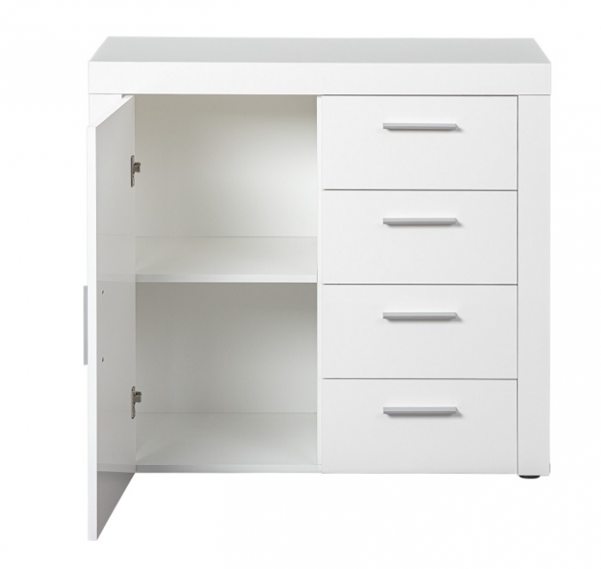 Anrichte Kommode Sideboard Stauraum Schrank CORBET 1T4S Wei� Hochglanz