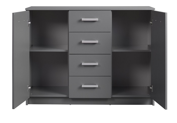 2t�rig Schubladen Kommode Sideboard Anrichte ELENZIO 2T4S Graphitgrau