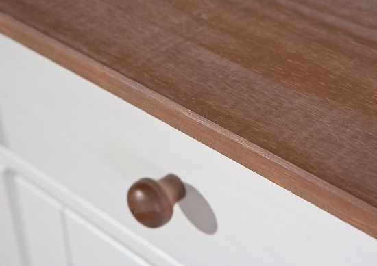 3-trg. Kommode Anrichte Sideboard WESTERLAND 4.2 FSC Wei� Sepia Braun Kiefer Massiv