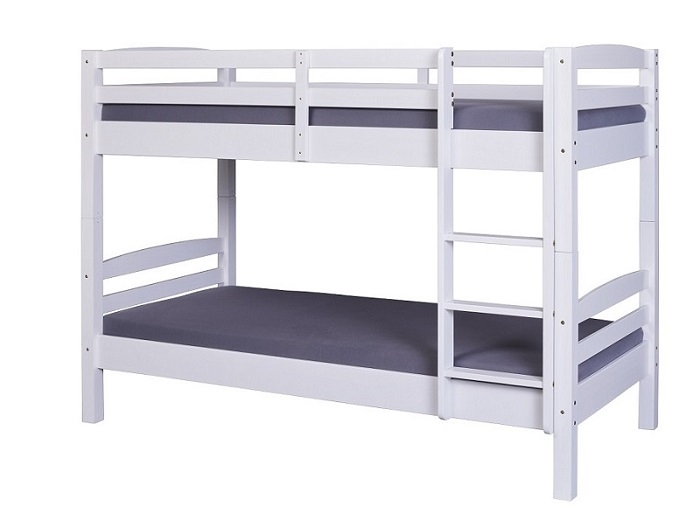 90x200cm Etagenbett Bett Kinderbett Holzbett ANNIKA Massivholz Wei� Lackiert