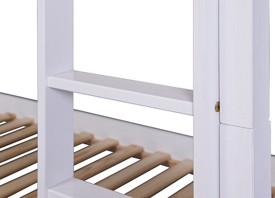 90x200cm Etagenbett Bett Kinderbett Holzbett ANNIKA Massivholz Wei� Lackiert
