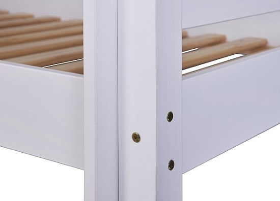 90x200cm Etagenbett Bett Kinderbett Holzbett ANNIKA Massivholz Wei� Lackiert