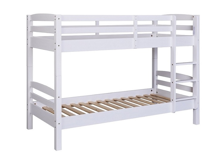 90x200cm Etagenbett Bett Kinderbett Holzbett ANNIKA Massivholz Wei� Lackiert