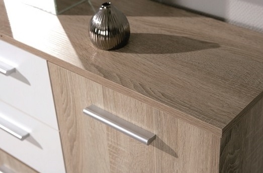 Kommode Sideboard Anrichte ELVEZIA Wei� Sonoma Eiche NB