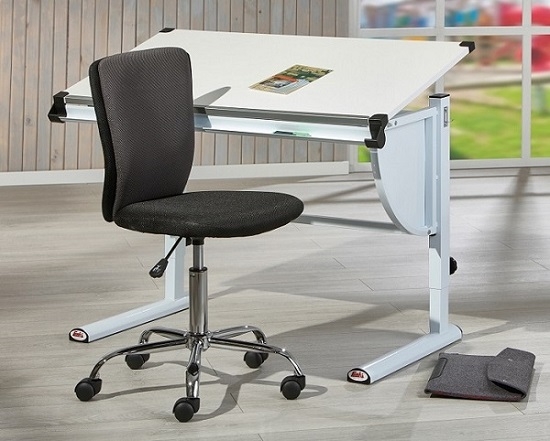 Schreibtisch Lerntisch Sch�lerschreibtisch MILO 3-in-1 Wei� Blau Pink