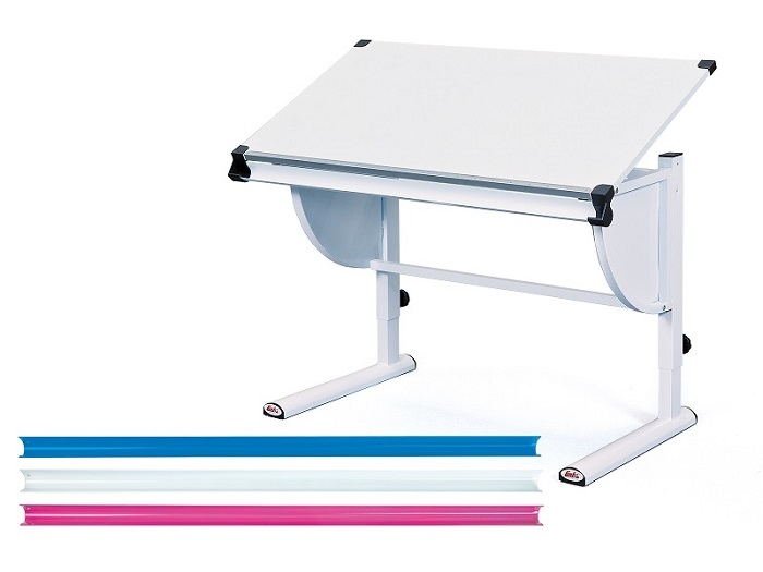 Schreibtisch Lerntisch Schlerschreibtisch MILO 3-in-1 Wei Blau Pink