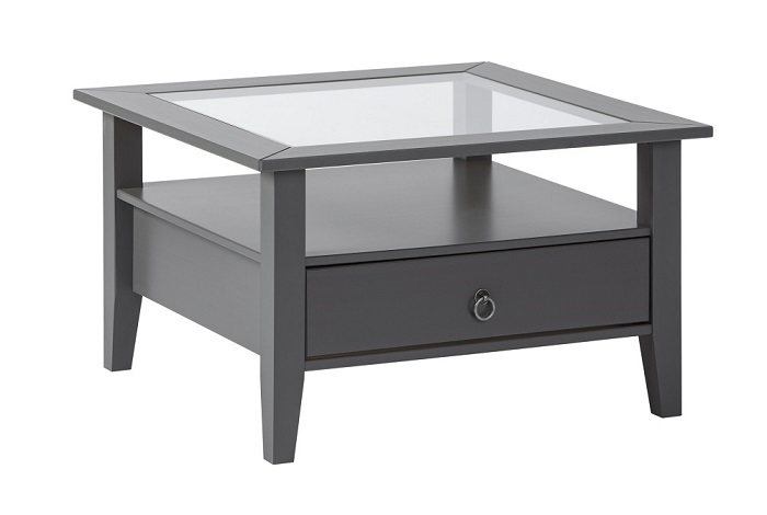Couchtisch Stubentisch Tisch PROVENCE1 Massivholz Grau lackiert Glas