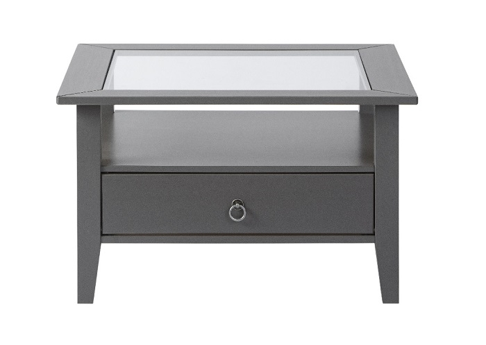 Couchtisch Stubentisch Tisch PROVENCE1 Massivholz Grau lackiert Glas