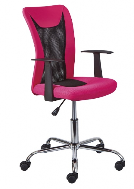 Drehstuhl B�rostuhl Kinderstuhl Schreibtischstuhl DONNY Pink Schwarz mit Rollen