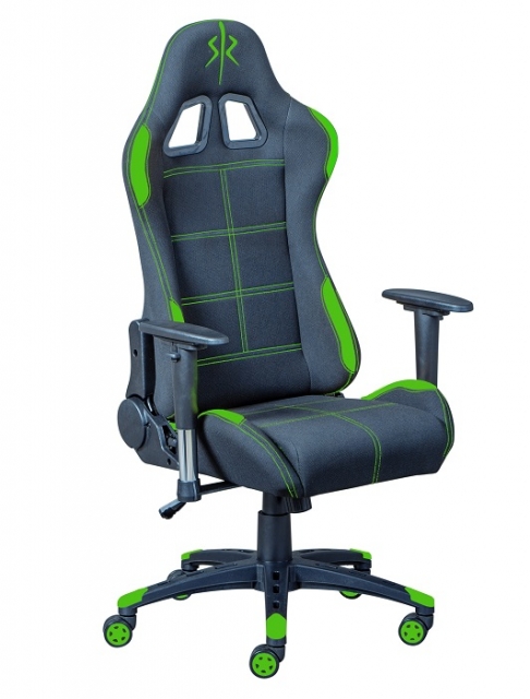 Gamingstuhl Drehstuhl B�rostuhl Schreibtischstuhl GAMING GREEN Schwarz Gr�n mit Rollen