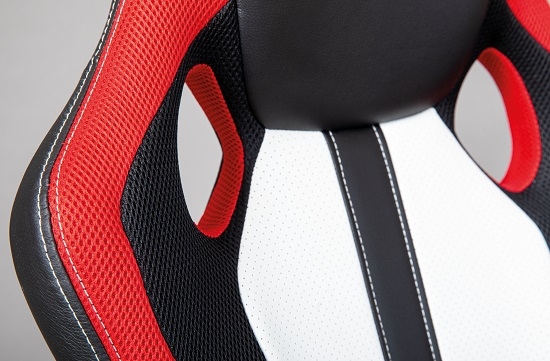Drehstuhl B�rostuhl Schreibtischstuhl RACING FUN Schwarz Rot Wei� mit Rollen