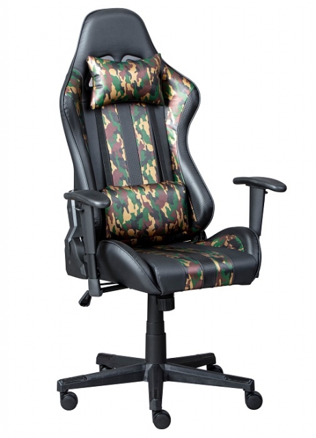 Gamingstuhl Drehstuhl B�rostuhl Schreibtischstuhl ACTION HERO Schwarz Camouflage mit Rollen