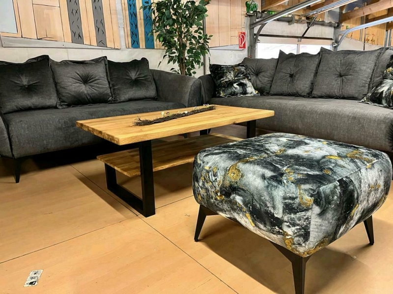 Sofa Couch Polstergarnitur 3tlg. 3-Sitzer 2,5 Sitzer Hocker BAGGALI Versand möglich Ausstellung BÜH