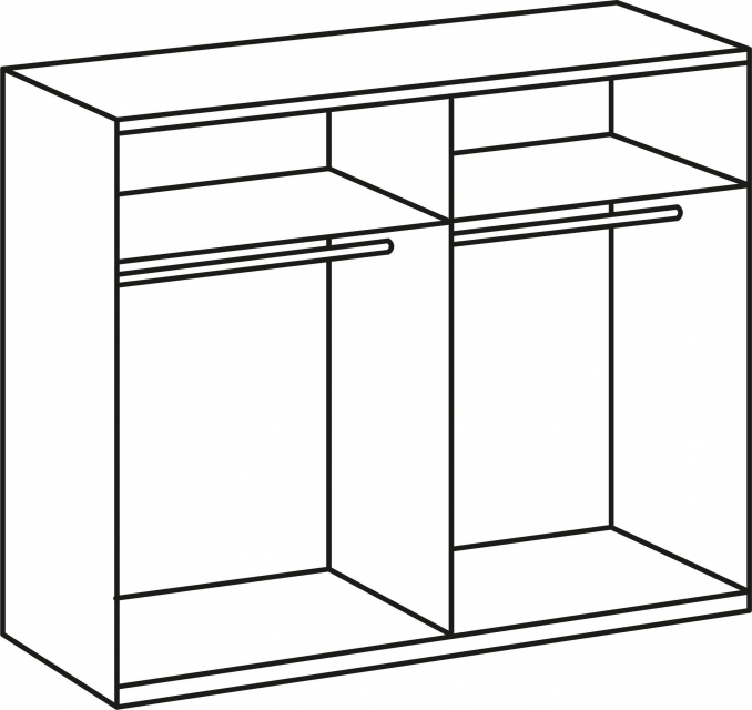 Schwebet�renschrank Kleiderschrank BERT 455 864 in Wei�, Abs. Plankeneiche Nachbildung