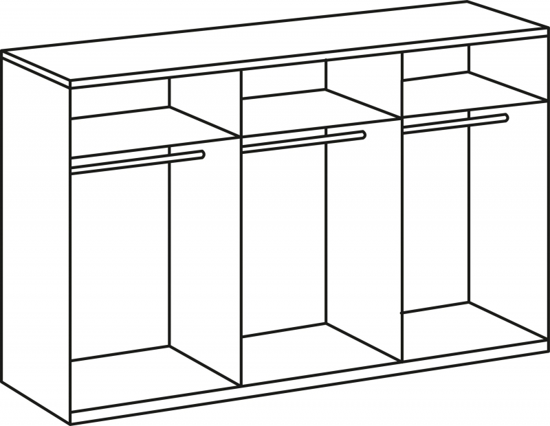 Schwebet�renschrank Kleiderschrank BERT 455 862 in Wei�, Abs. Plankeneiche Nachbildung 270 cm