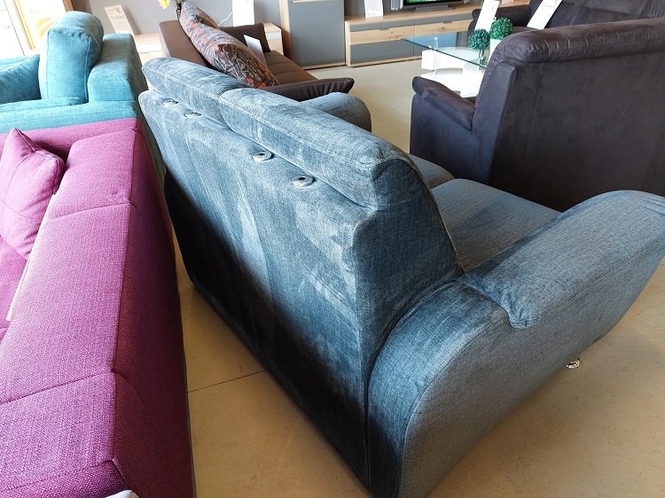 2Sitzer Couch 2er Sofa PAROLE Tessuto Ocean Kopfsttzen Ausstellung BEV