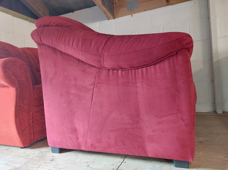 2er Sofa Couch 2-Sitzer SAVONA RED Microfaser Rot Ausstellung BÜH